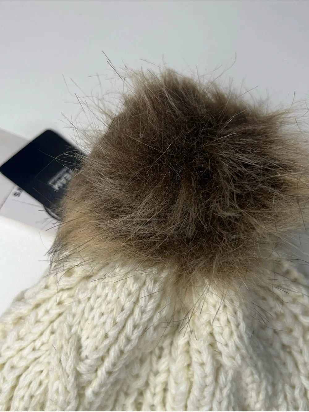 '47 Seattle Seahawks Cream Pom Cable Knit Beanie Women’s OS